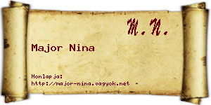 Major Nina névjegykártya