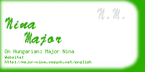 nina major business card